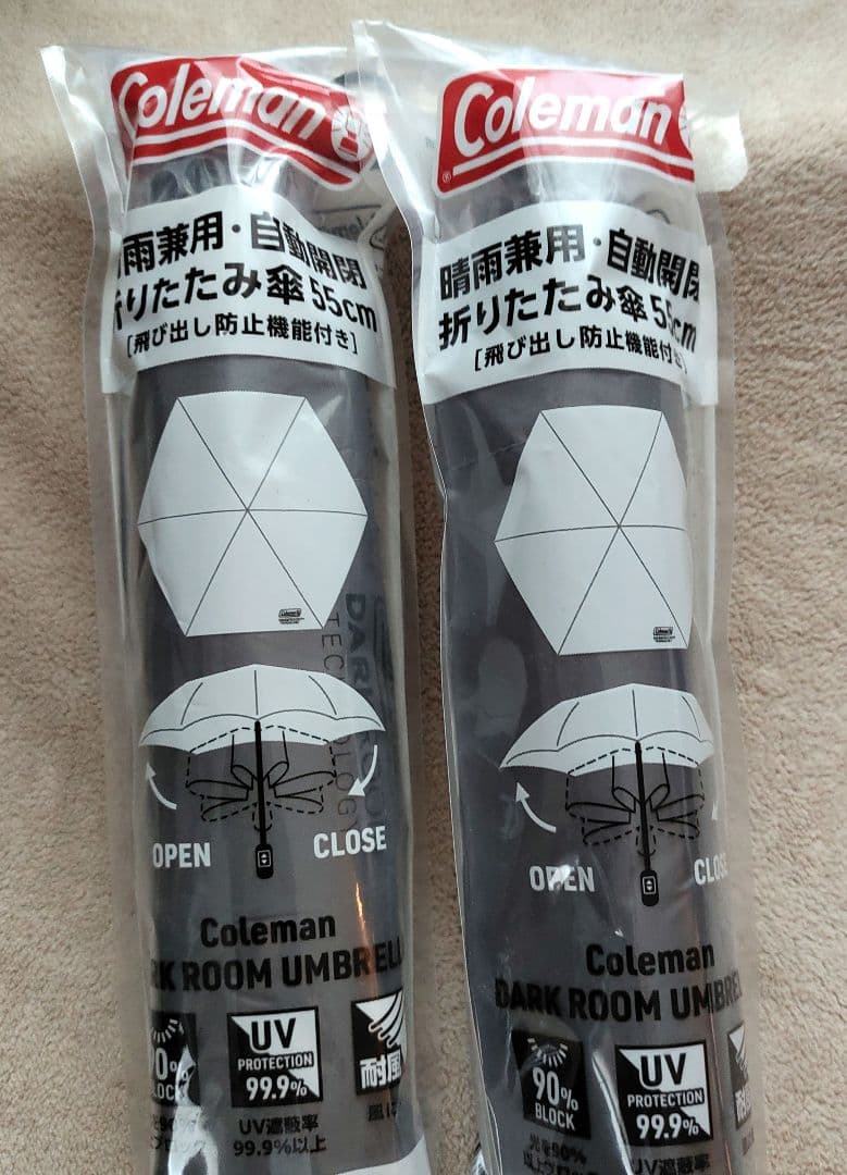 ♥即発送♥ Coleman 折りたたみ傘 2本 晴雨兼用 自動開閉 ローソン