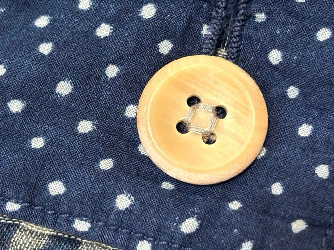 45R ミックスパッチワークの908 4ポケットシャツ インディゴ ユニセックス