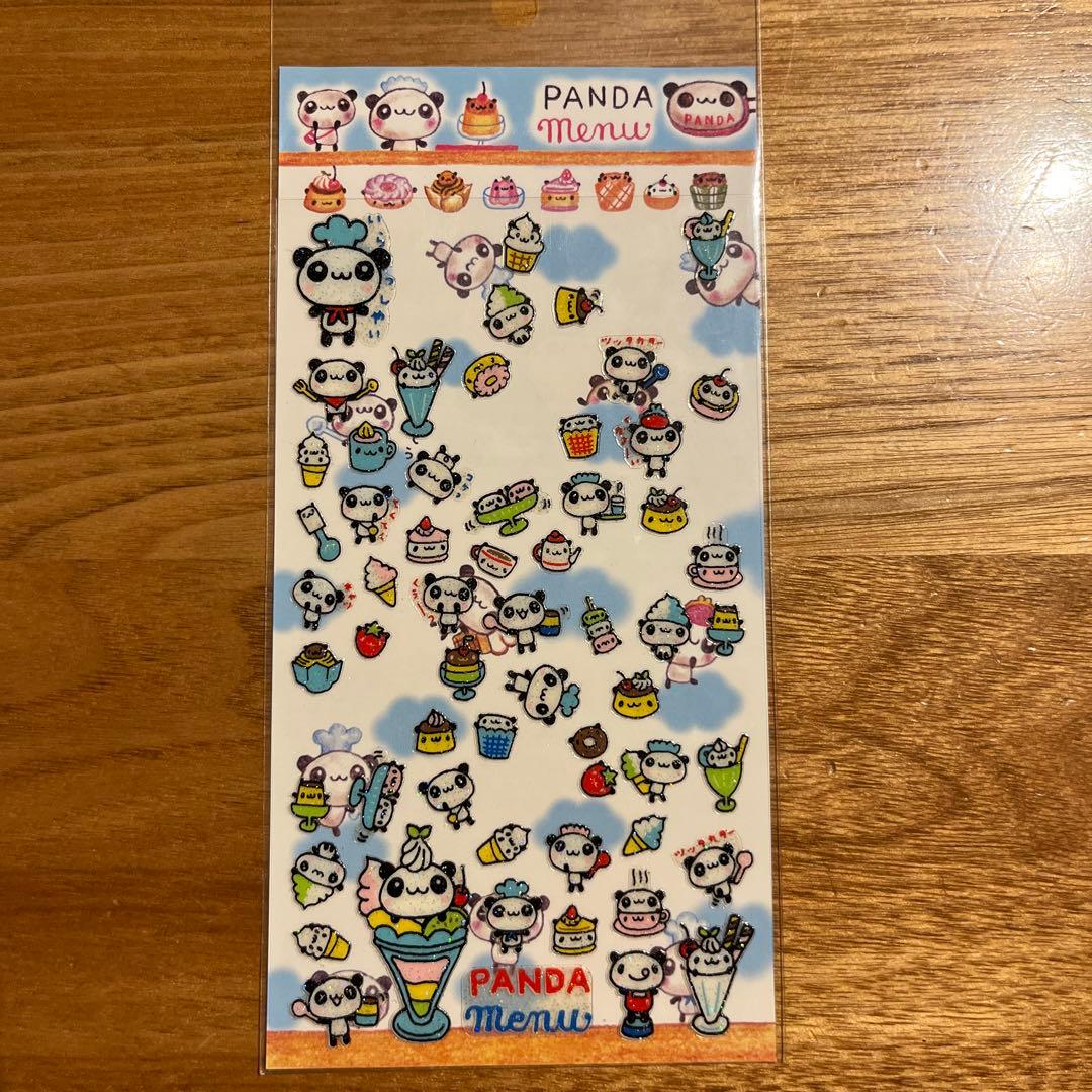 平成レトロ　シール　パンダメニュー