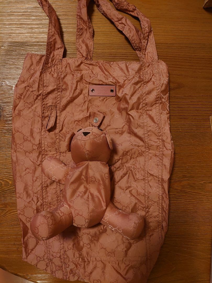 ピンク GGロゴ エコバッグ ぬいぐるみ付き