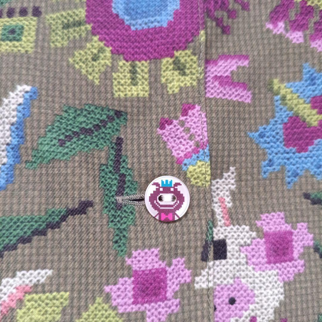 美品✨現行アルベロベロ　ぶたさんお花柄 クロスステッチ風 シャツ　近年モデル