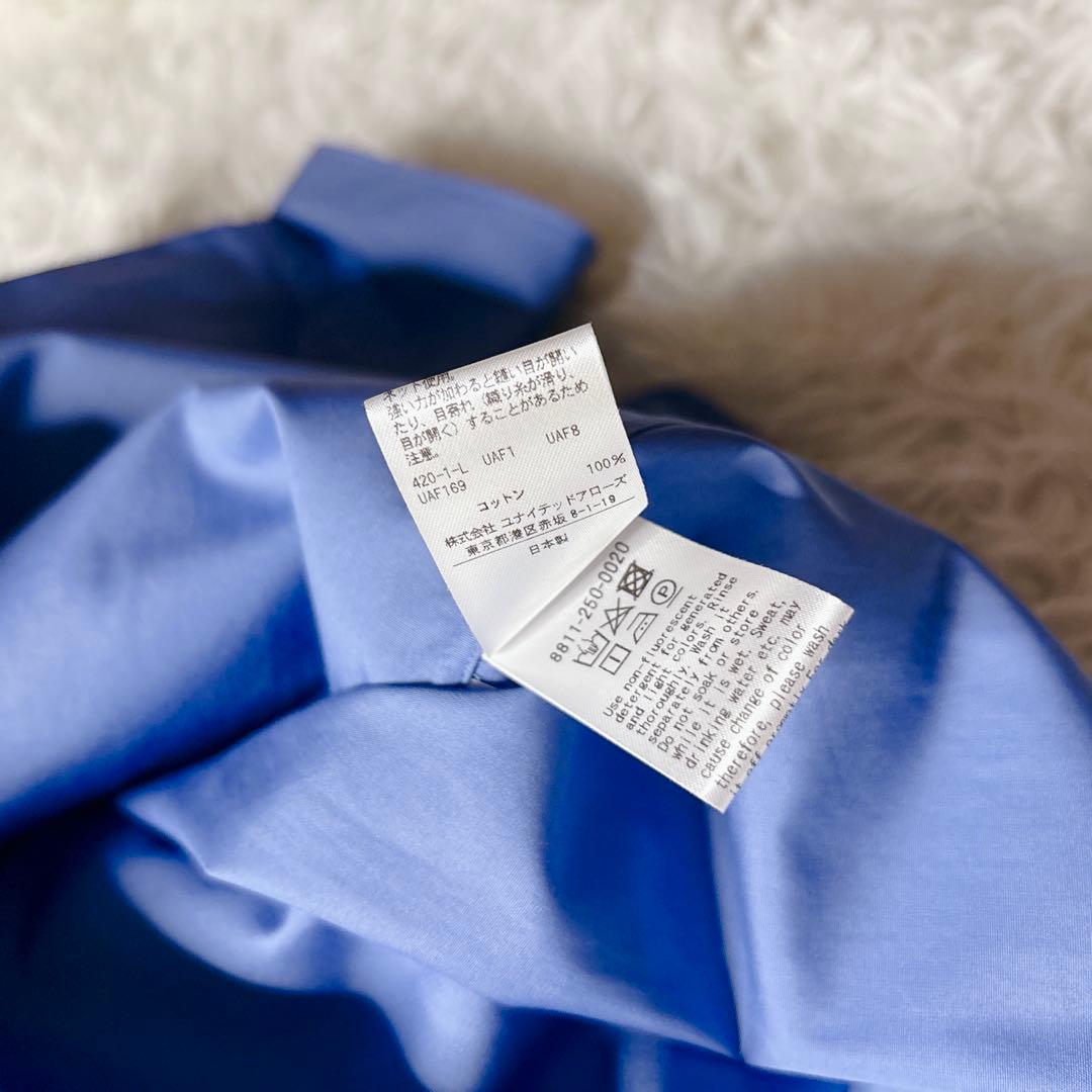 新作未使用級✨ LOEFE コットン ブロード バンドカラーシャツ コバルト 1