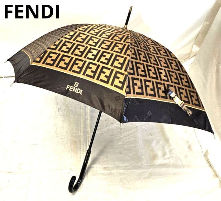 正規品　FENDI　フェンディ　長傘　雨傘　FF　ロゴ　ズッカ柄