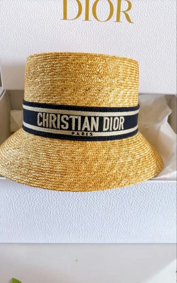 Christian Dior ディオール　オブリーク　ストローハット 57