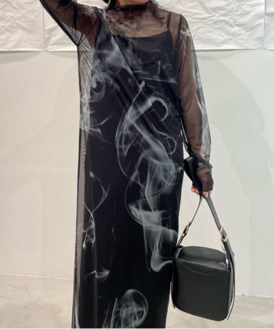 【美品/Mサイズ】AMERI CURL OF SMOKE SHEER DRESS
