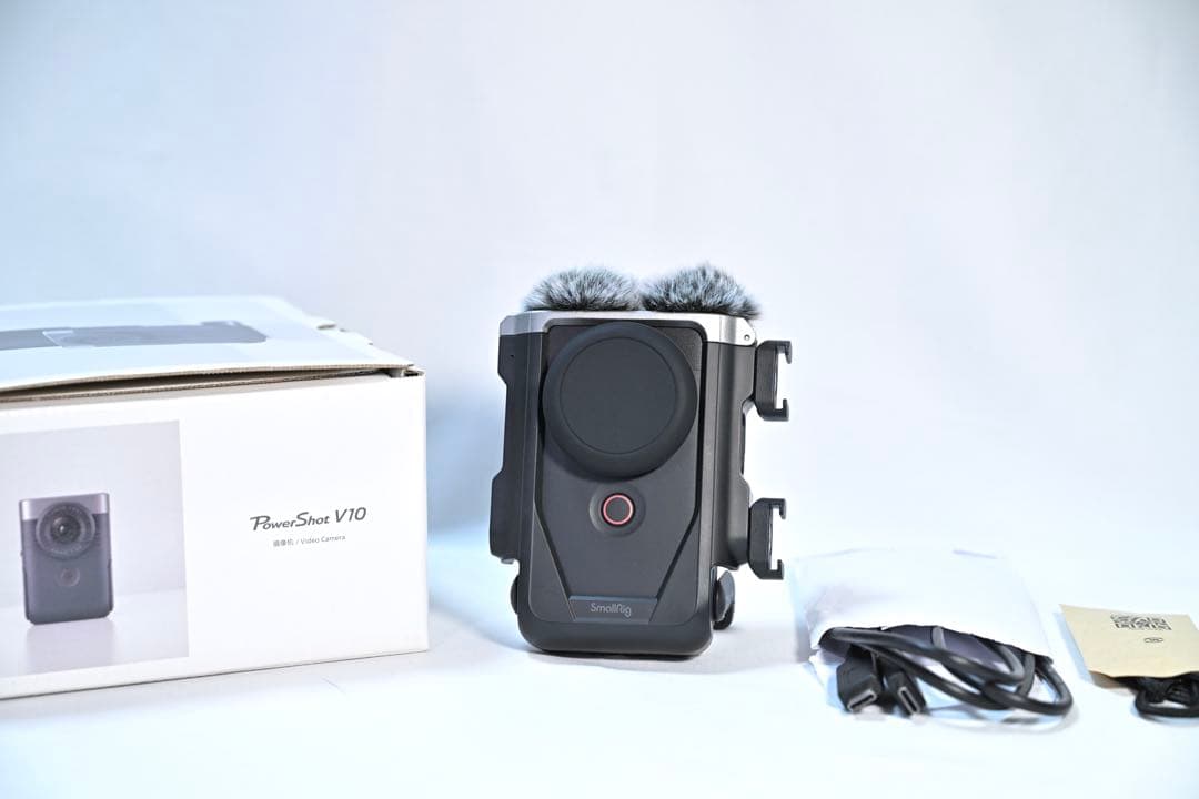 PowerShot V10 コンパクトカメラ，SmallRigケース付き