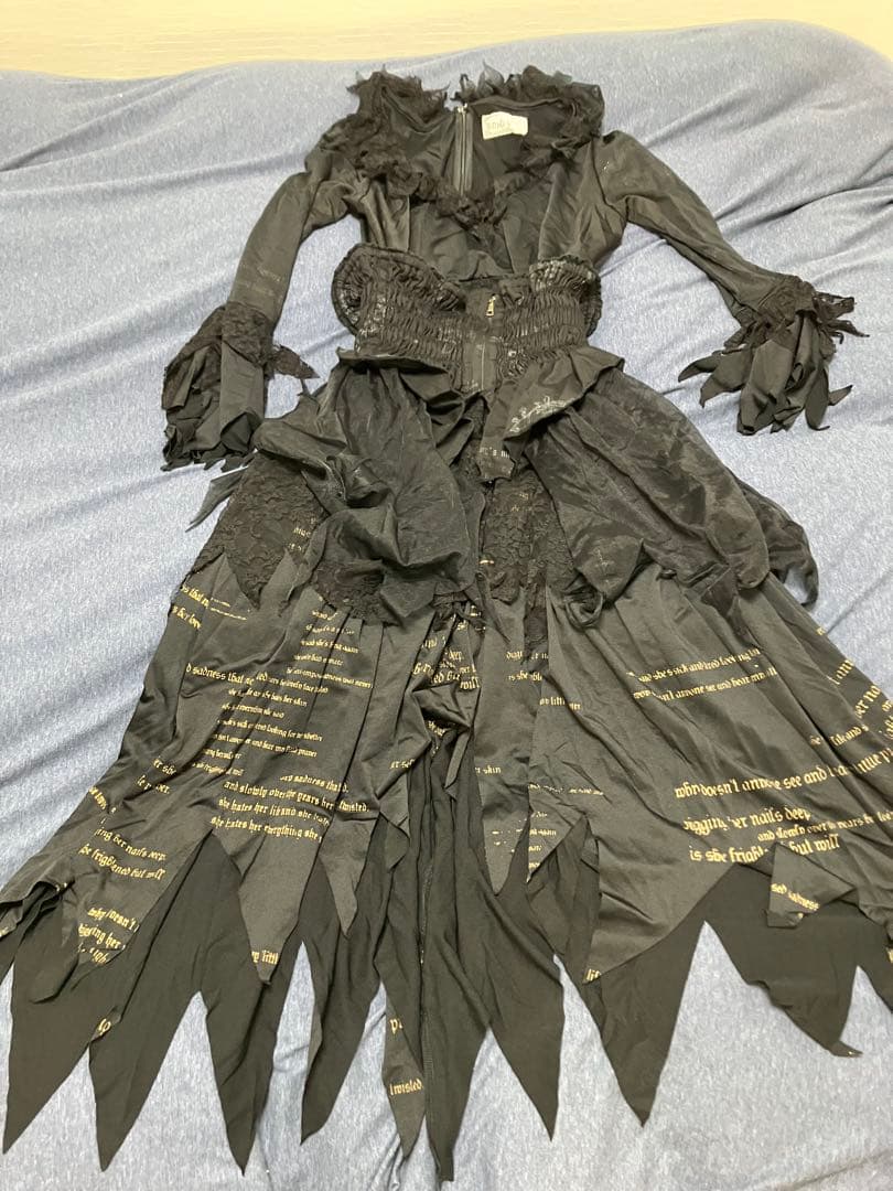 h.naoto Blood ロングワンピース　ブラック　アシンメトリー