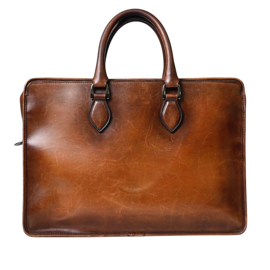 【美品】ベルルッティ ブラウン レザー ビジネスバッグ ブリーフケース
