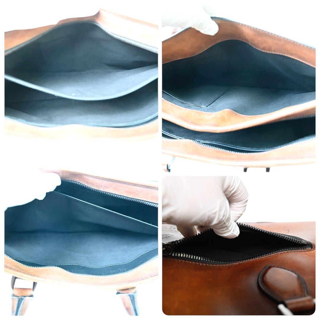 【美品】ベルルッティ ブラウン レザー ビジネスバッグ ブリーフケース