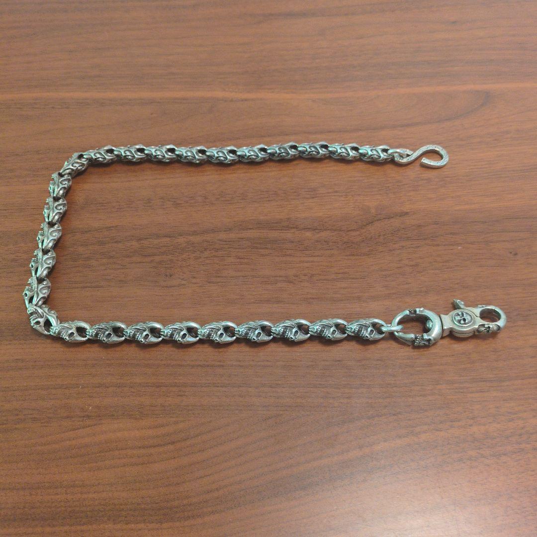 スカルデザイン ウォレットチェーン シルバー 約60cm