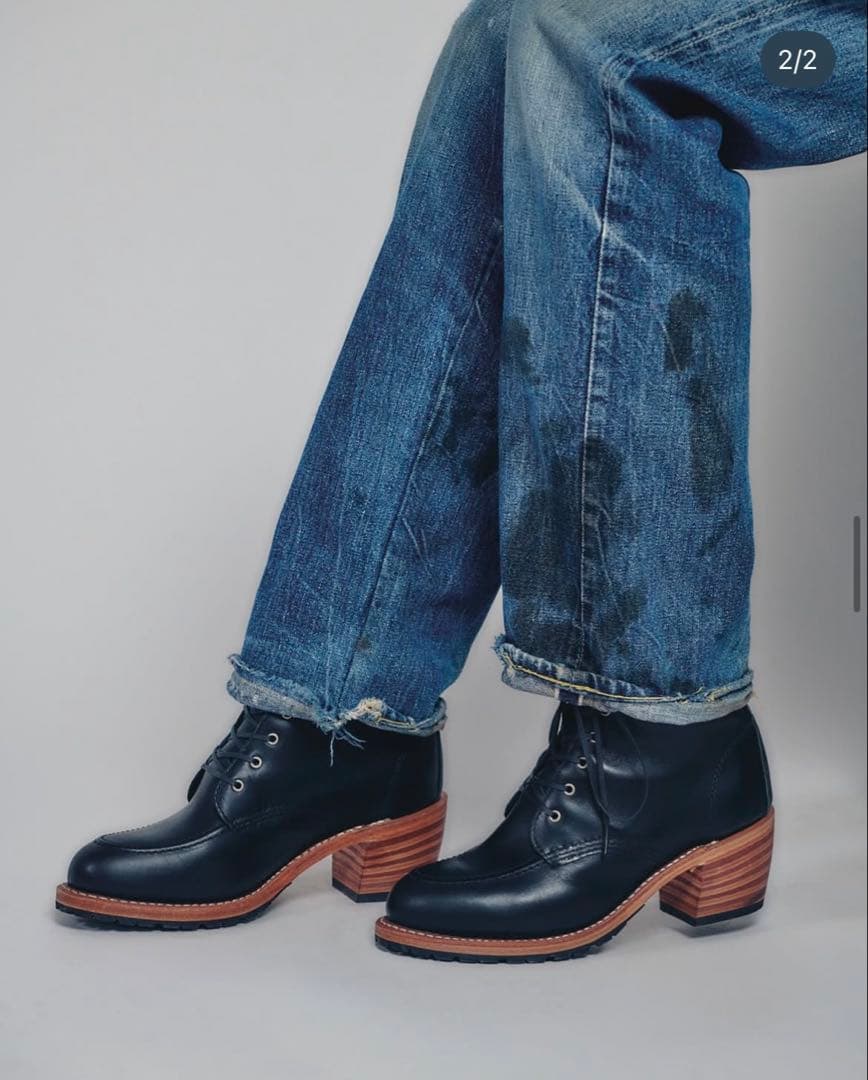 レザー レースアップブーツ 黒