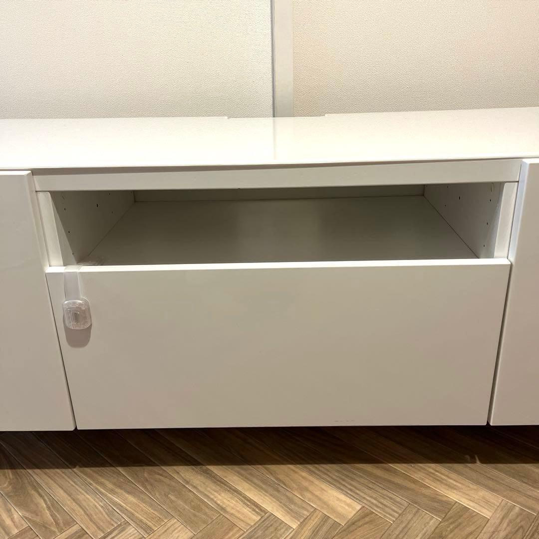 【美品】IKEA ベストー テレビボード テレビ台 180cm ガラス天板