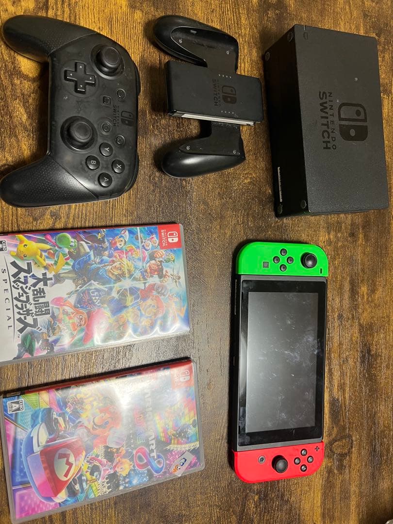 Nintendo Switch 本体 プロコントローラー、コード、カセット付き