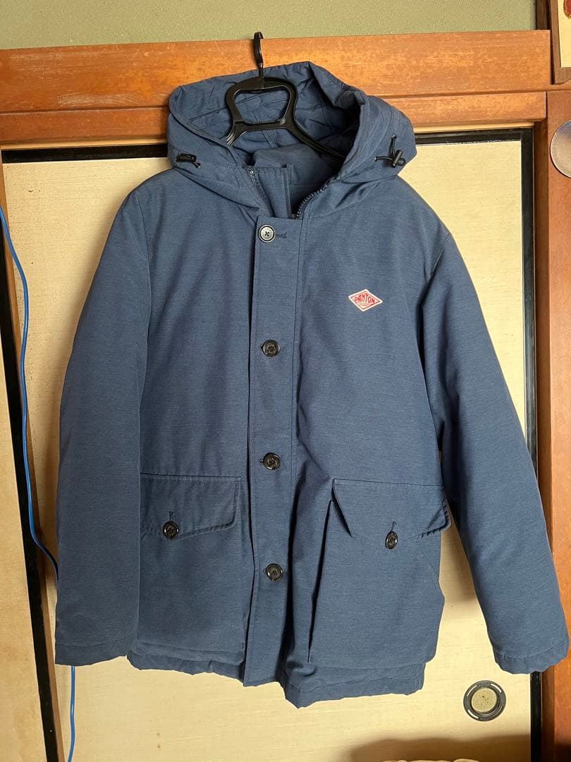 DANTON フード付きダウンジャケット ネイビー