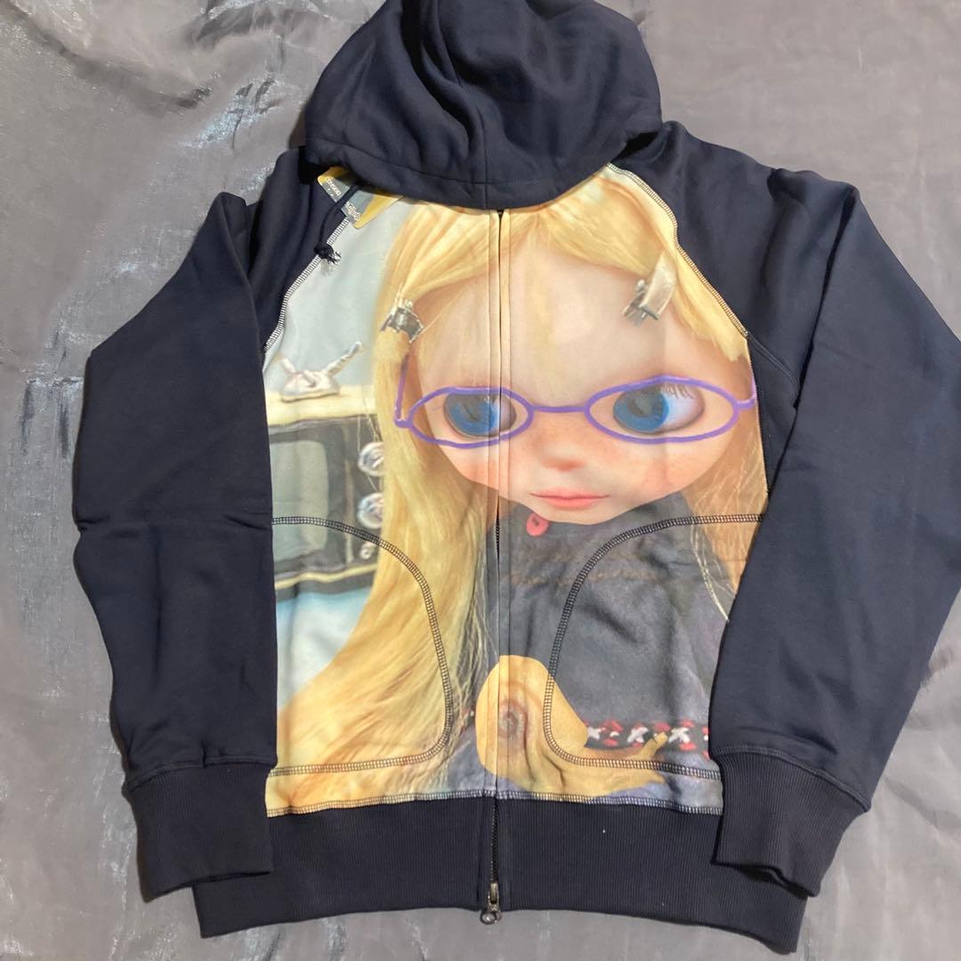 coyseio x Blythe キャラクタープリント ネイビー パーカー