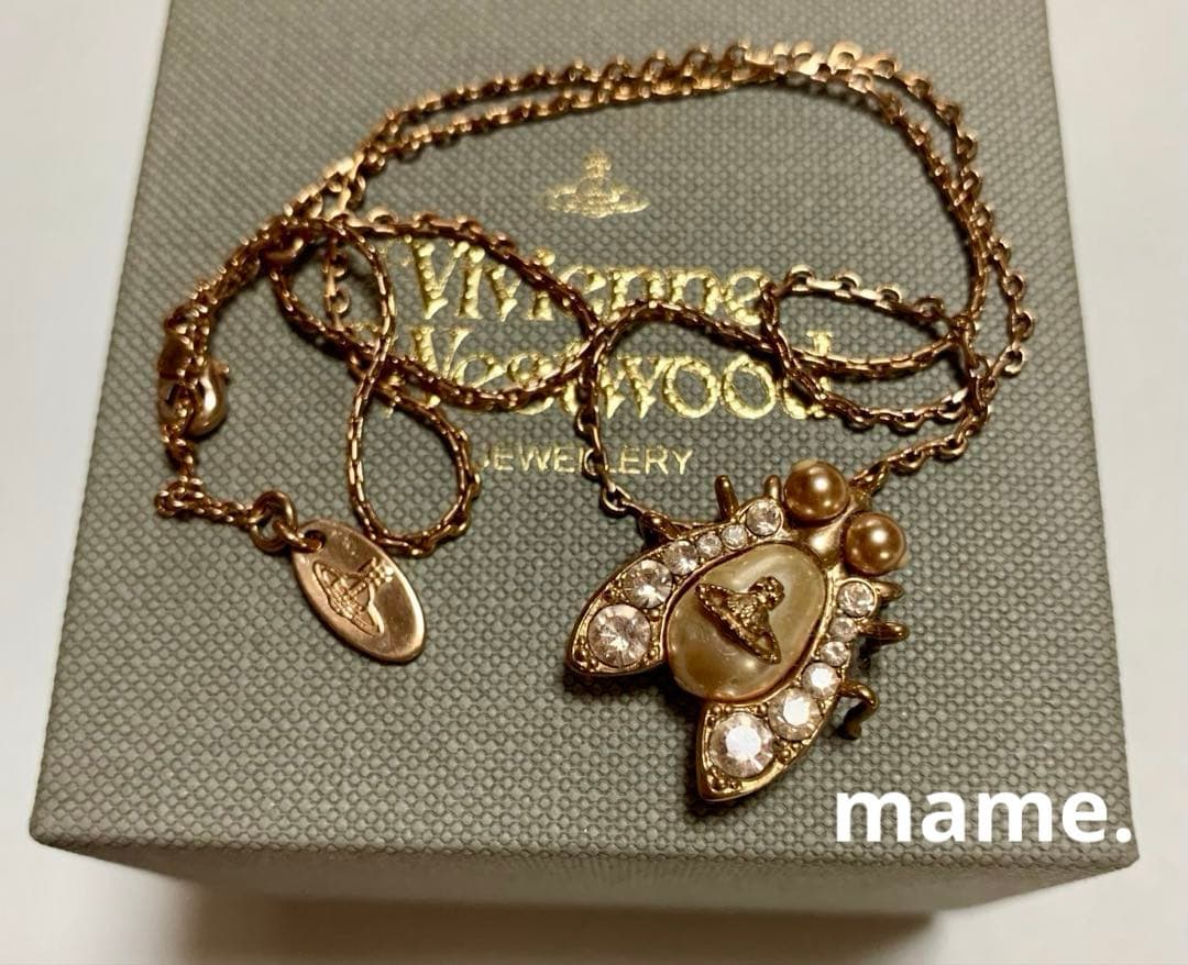 ヴィヴィアンウエストウッド　ネックレス　パール 昆虫　ハエ