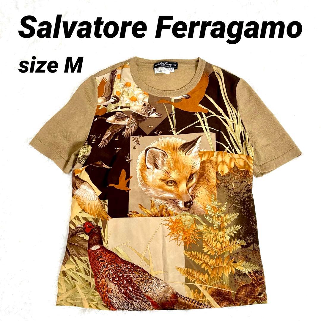 【高級】Salvatore Ferragamo フェラガモ シルク キツネ