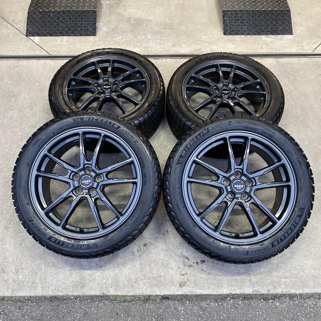 中古バリ溝ミシュランスタッドレスセット225/45R17 86、BRZ　カローラ