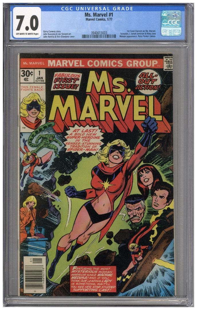 アメコミリーフ　Ms. Marvel #1 1977 CGC 7.0