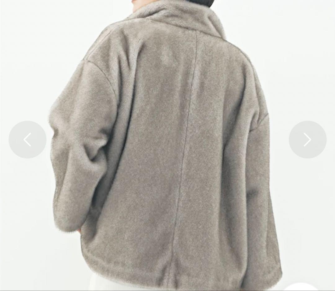 25AW NOLLEY'S sophiフェイクファーショートCT グレーベージュ