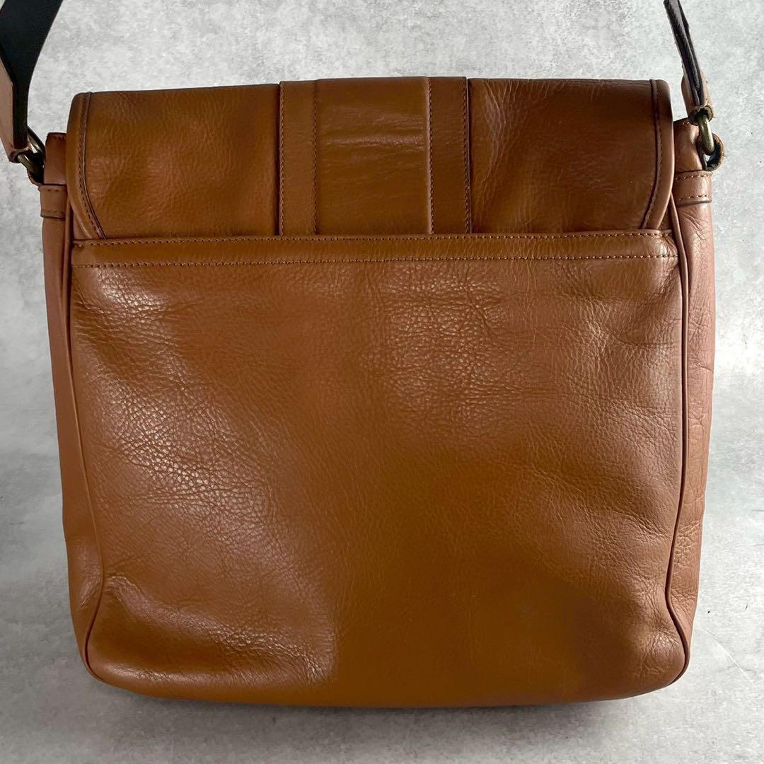 コーチ　ヘリテージ　マップバッグ　ショルダーバッグ レザー　ブラウン