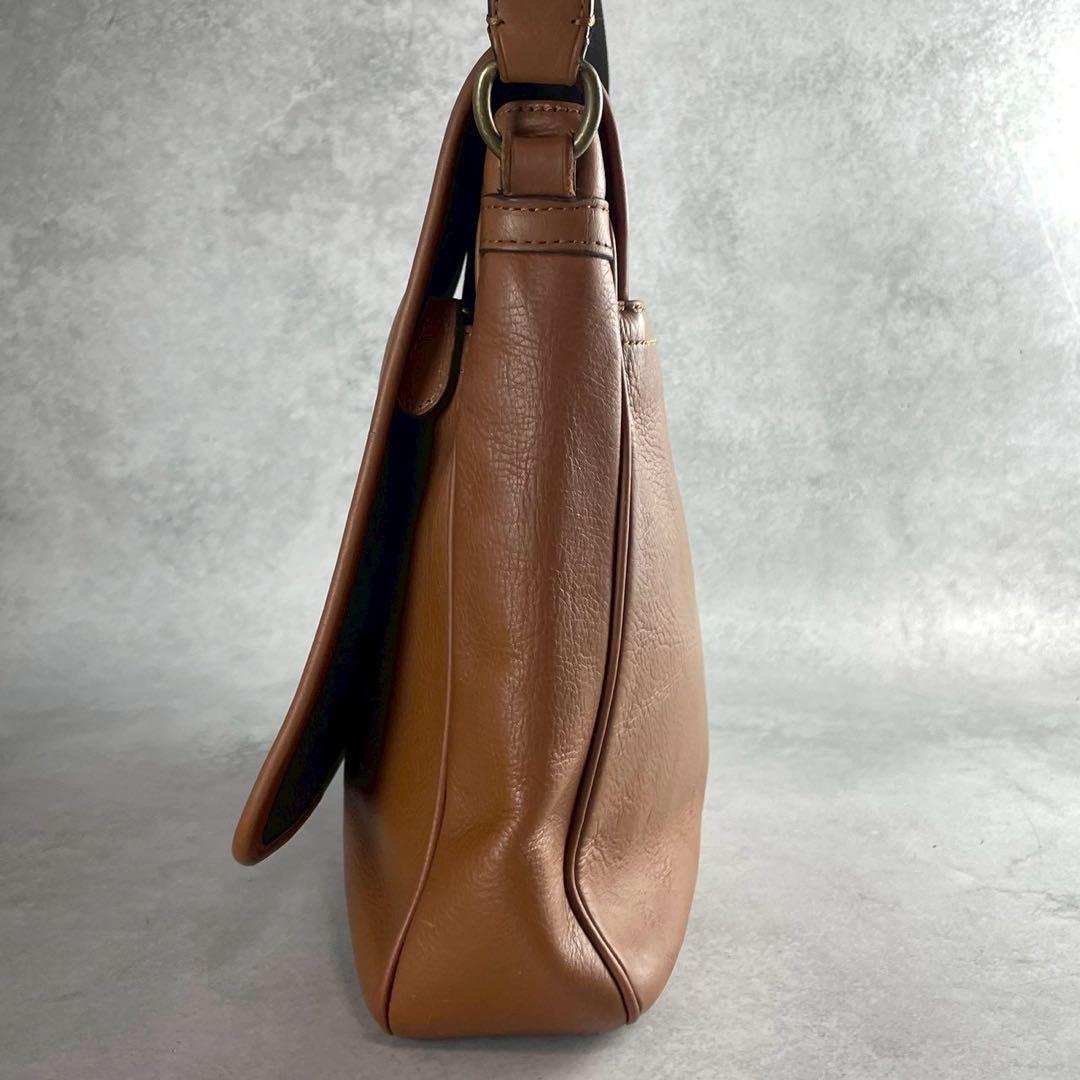 コーチ　ヘリテージ　マップバッグ　ショルダーバッグ レザー　ブラウン