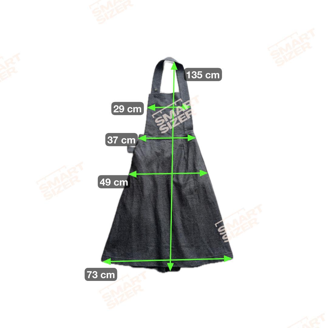 ワイズ　ロングワンピース　エプロン風　タグ付　グレー　1　プリーツ