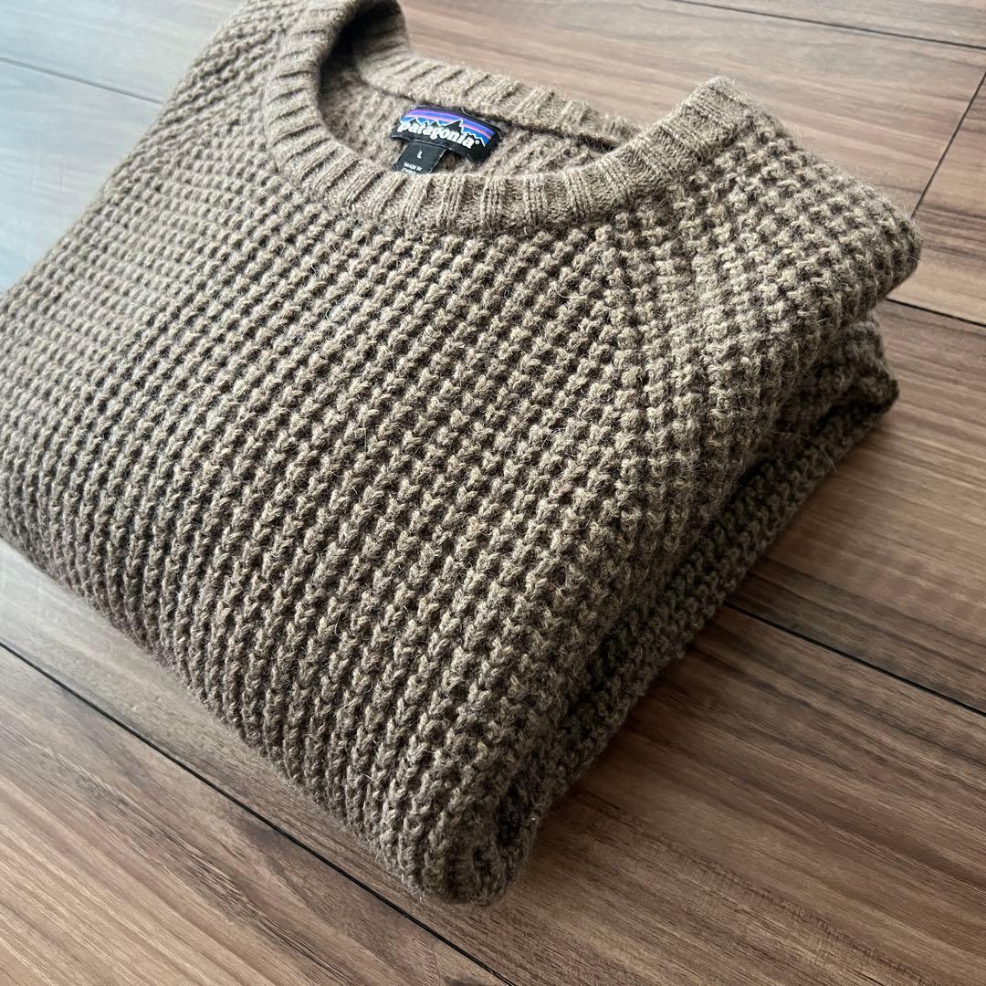 【希少・美品】パタゴニア クルーネック ウールセーター L ワッフル ニット