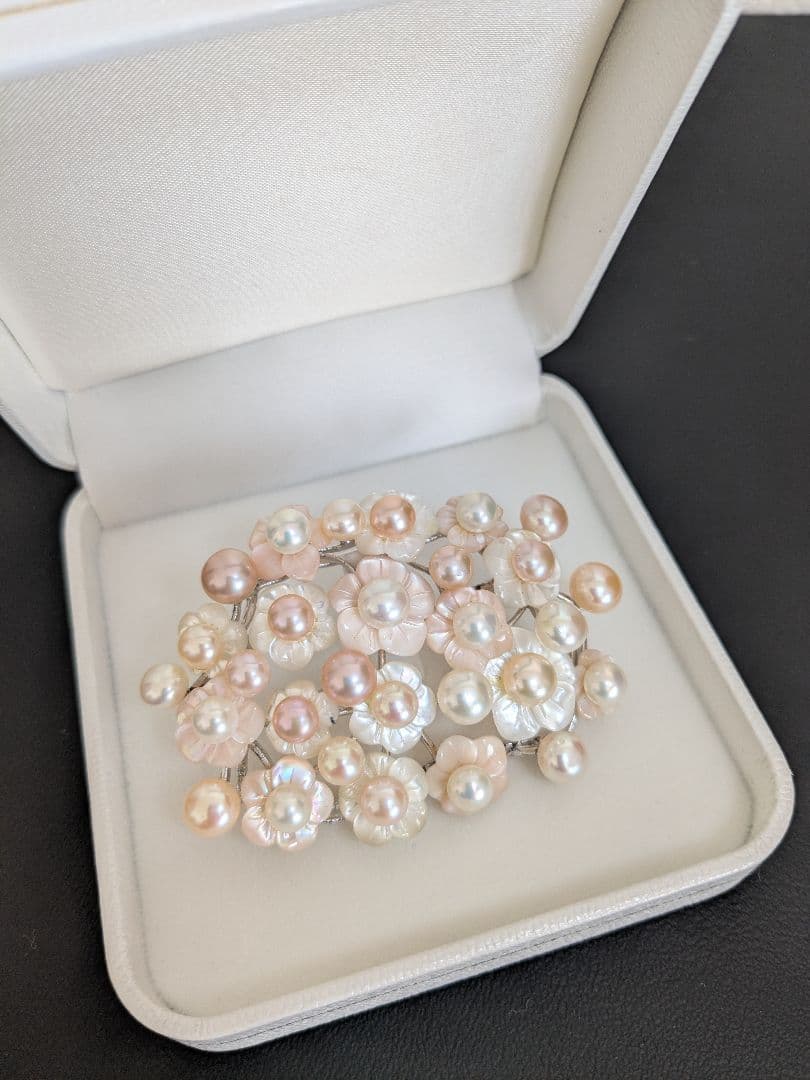 K*G様 本真珠　パールブローチ　大振りサイズ　925刻印