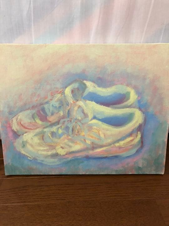 自分の靴の油絵デッサン