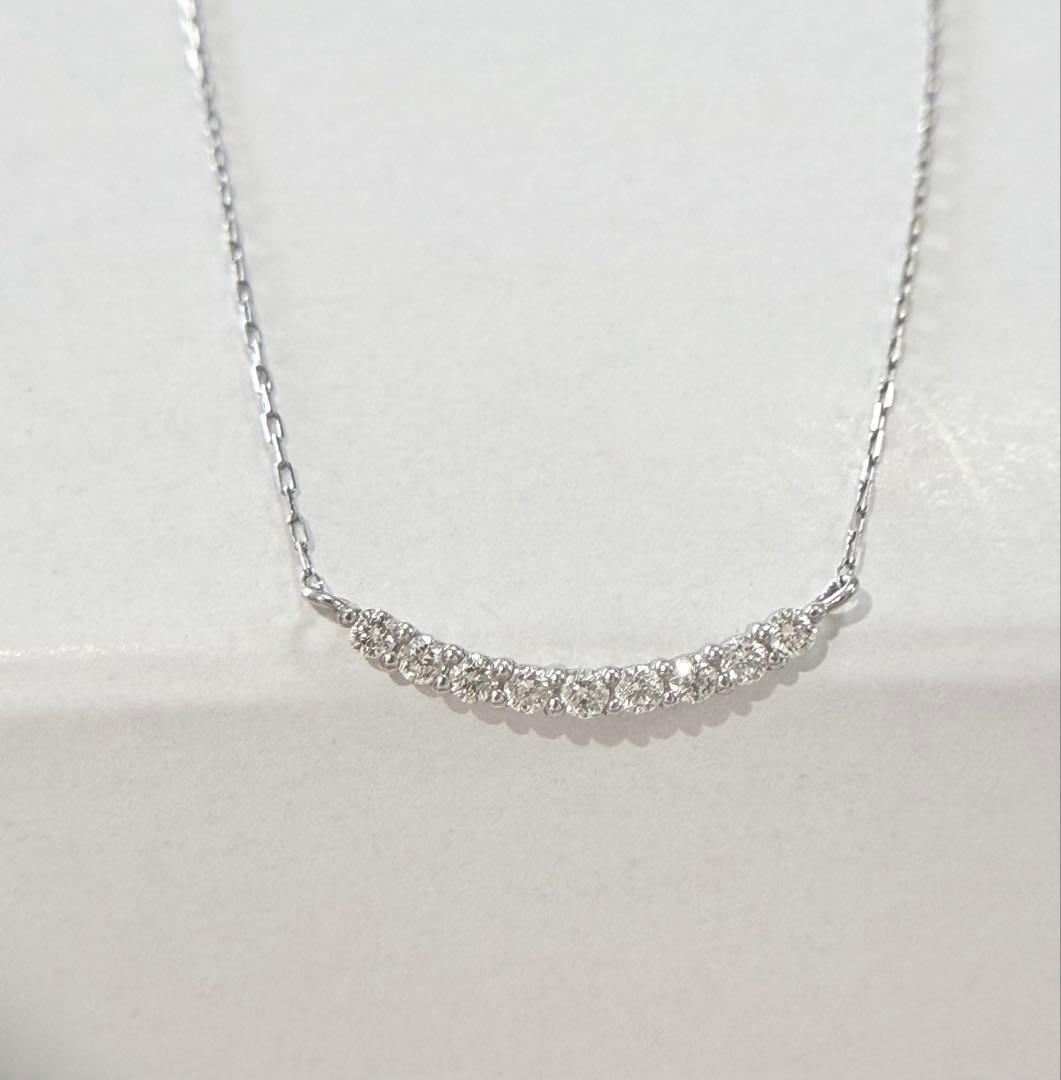 PT900 カーブライン ダイヤモンドネックレス 0.1ct