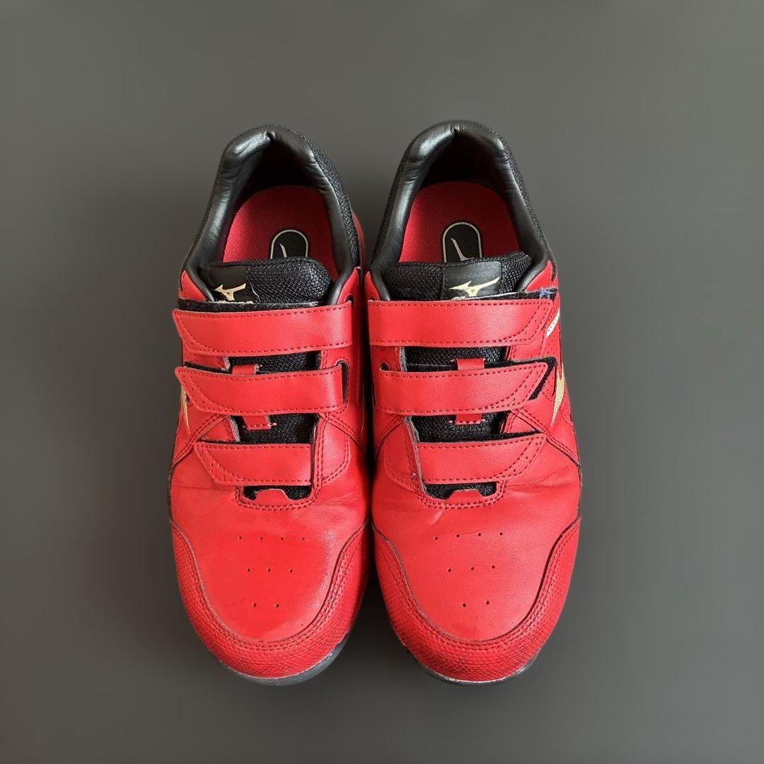 Mizuno レッド 安全靴 ベルクロ