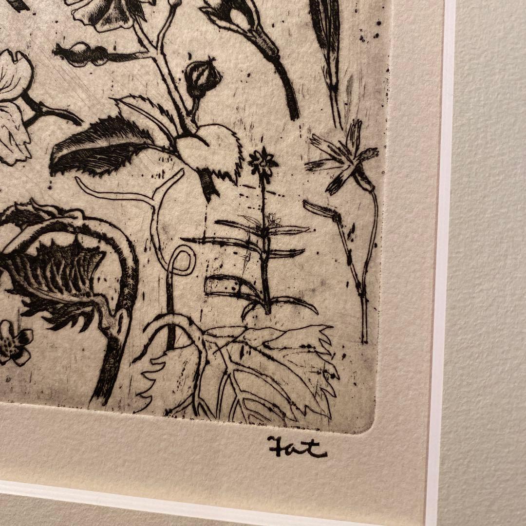 中本達也 「小さな花」 AP 額装品 東京国立近代美術館所蔵品 銅版画