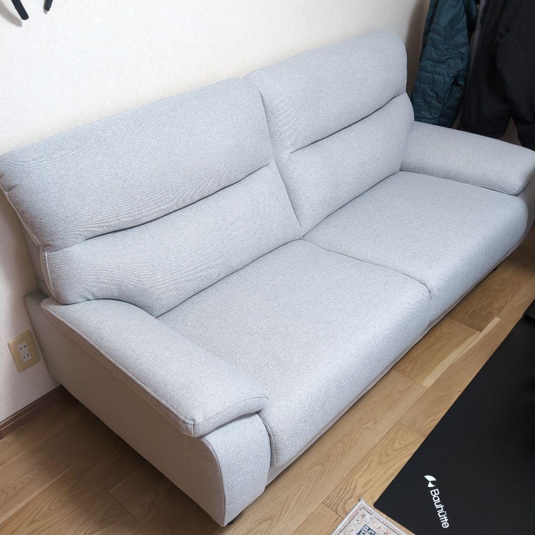 ニトリ 3人掛けソファ 布張りタイプ (MK02 KD LGY)