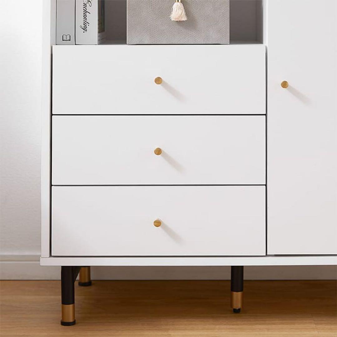 LOWYA サイドキャビネット サイドボード ホワイト×ゴールド