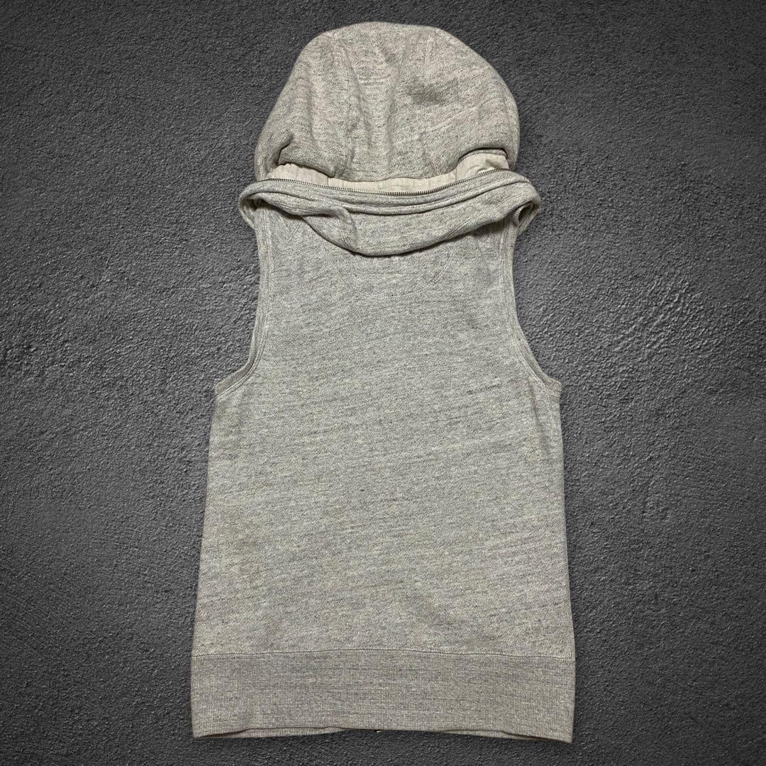 トップス goa big hooded sweat double zip up vest