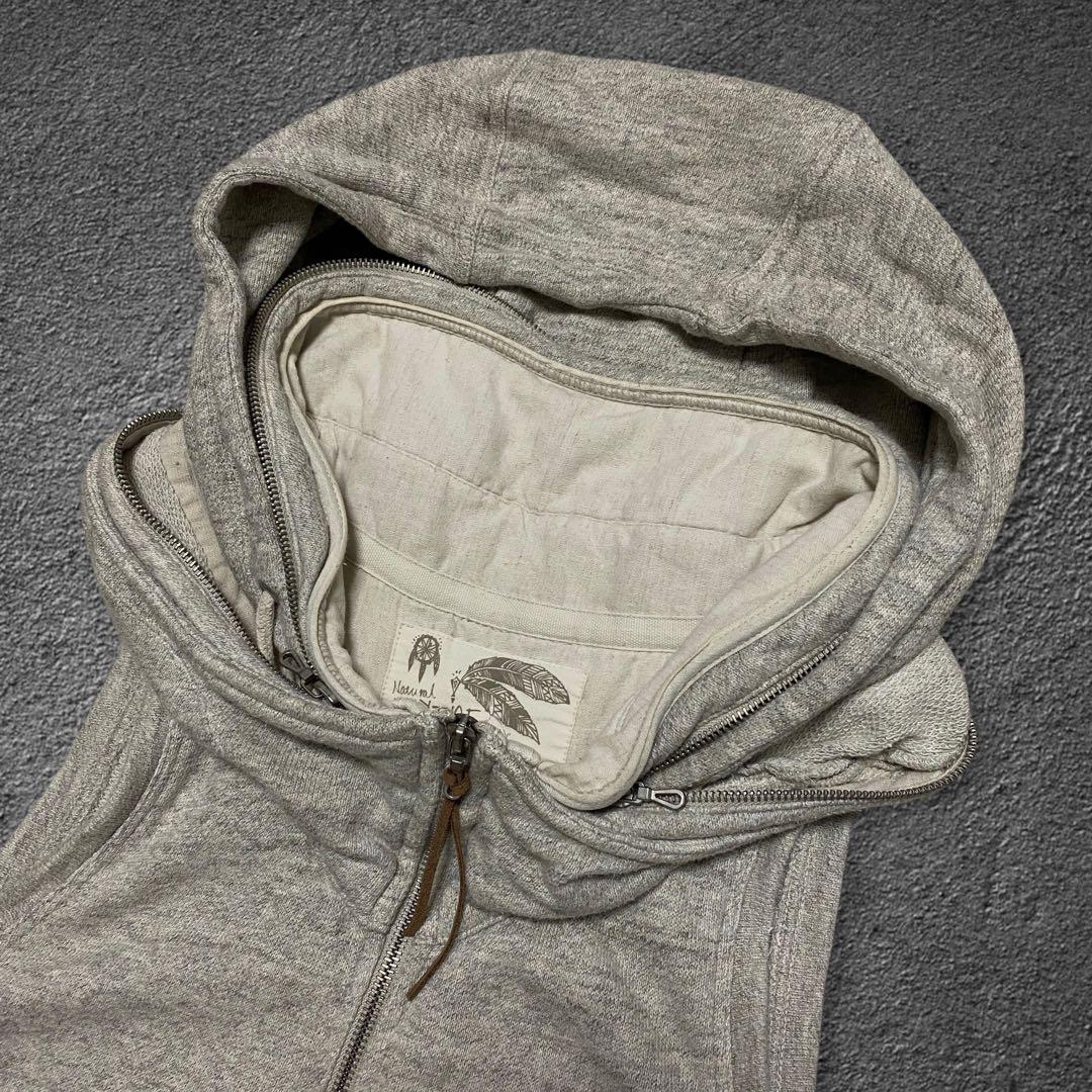 トップス goa big hooded sweat double zip up vest