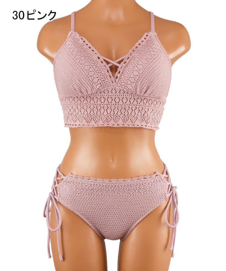 【完売レア】LIP SERVICE ラメニットビキニ ピンク M相当 ニット水着