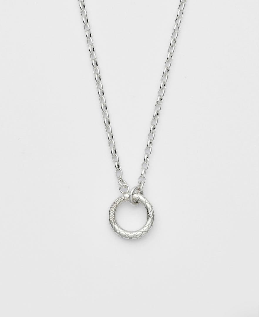 アガット　シルバー ダイヤモンドネックレス（45センチ）