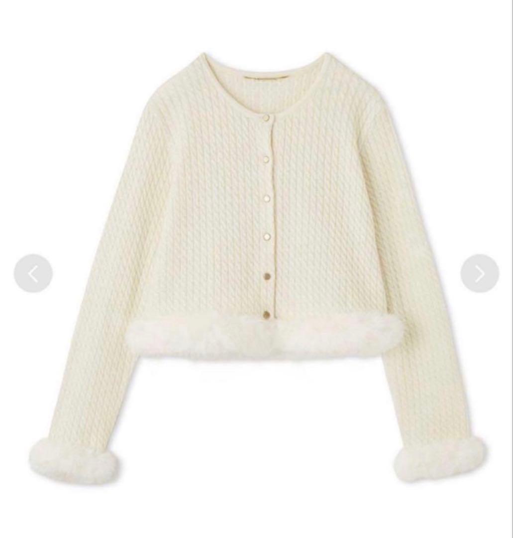 CELFORD ケーブルニットファーカーデ