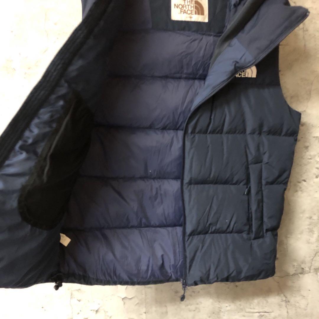 美品　ザノースフェイス　ダウンベスト　キルティングベスト　ネイビー　メンズL