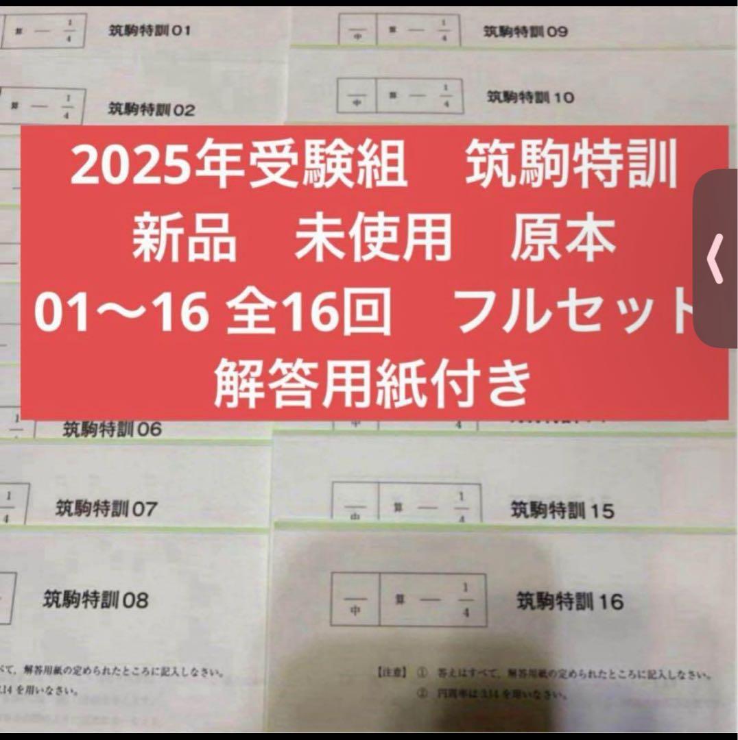 サンデーサピックス 最新！新品未使用原本！６年筑駒特訓全16回！2025年受験組