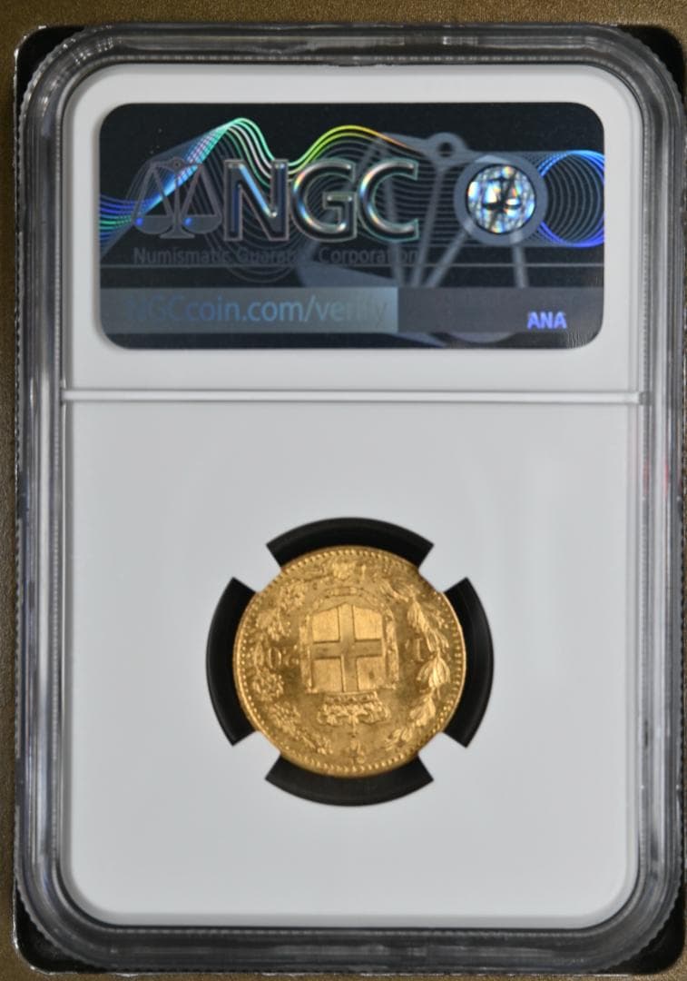 高鑑定 1881R イタリア MS63 20リラ ウンベルト1世 NGC
