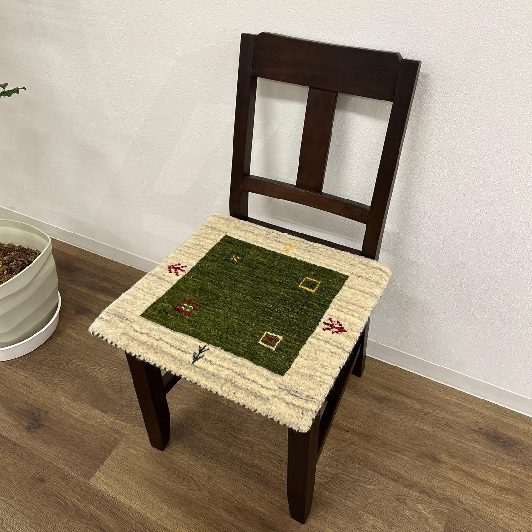 新品未使用☆インドギャべ チェアマット 座布団 40×40cm 4枚組 ギャッベ