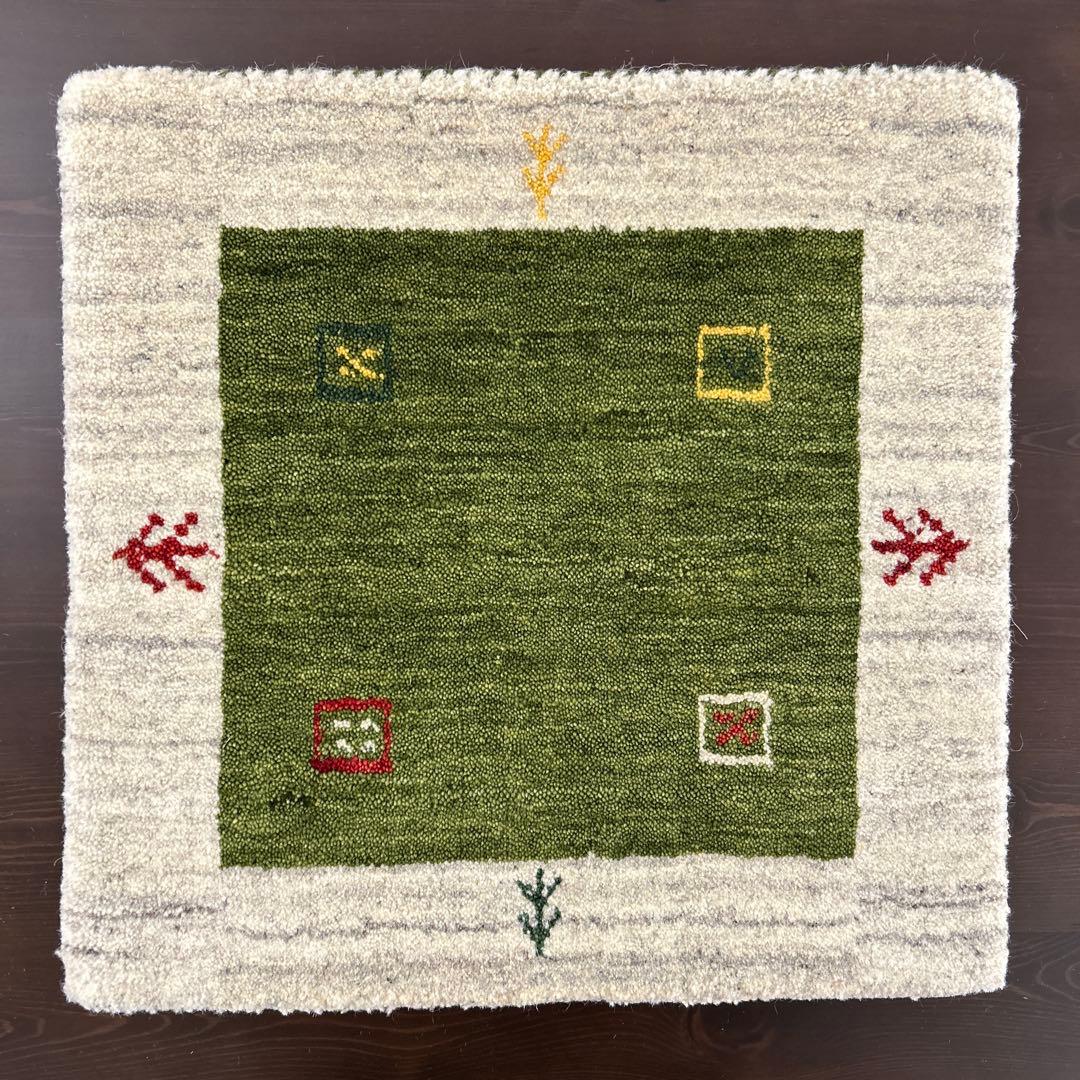 新品未使用☆インドギャべ チェアマット 座布団 40×40cm 4枚組 ギャッベ