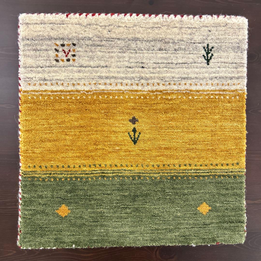 新品未使用☆インドギャべ チェアマット 座布団 40×40cm 4枚組 ギャッベ