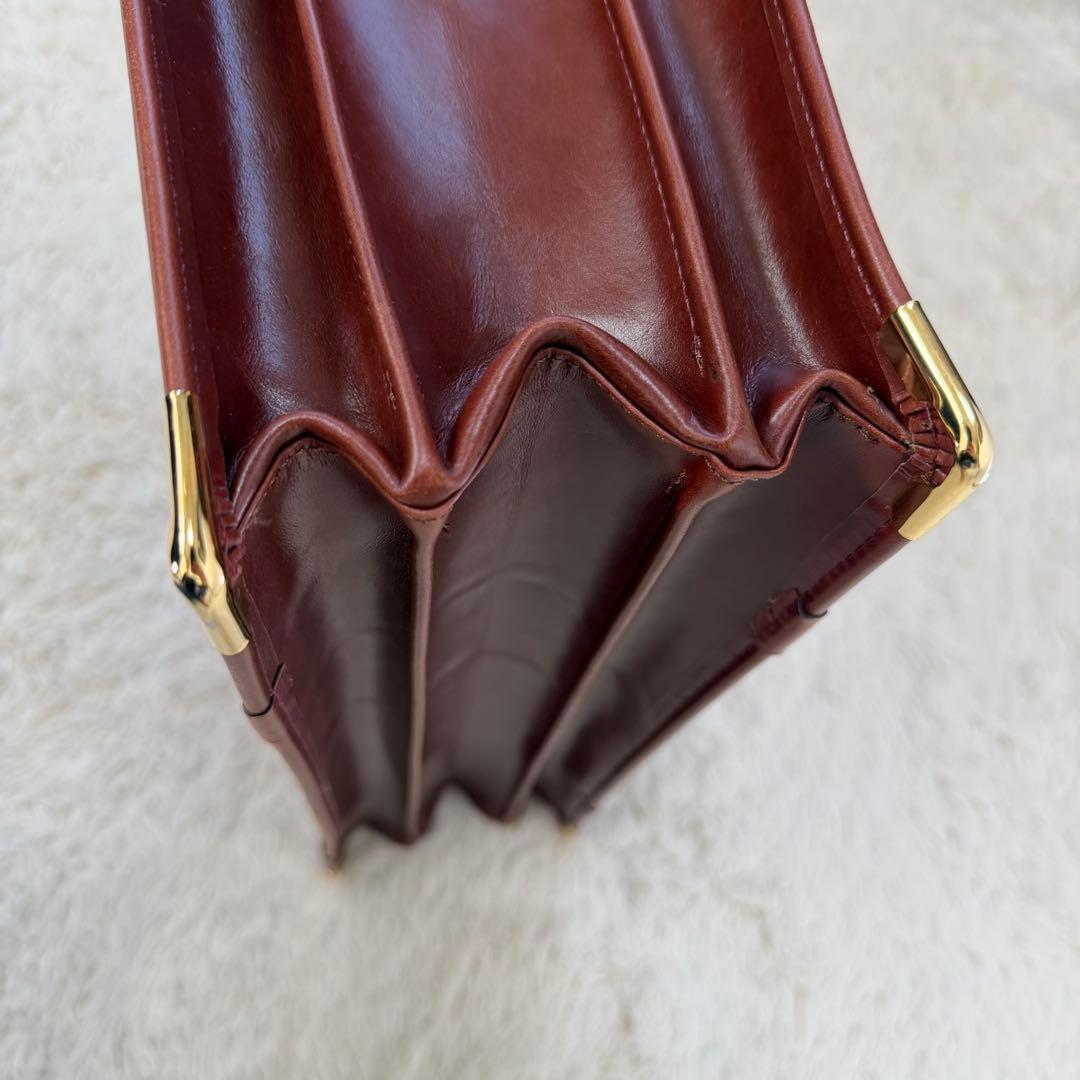 【希少】オールレザー　メンズ　ビジネス　ダレスバッグ　ゴールド　金具　ブラウン