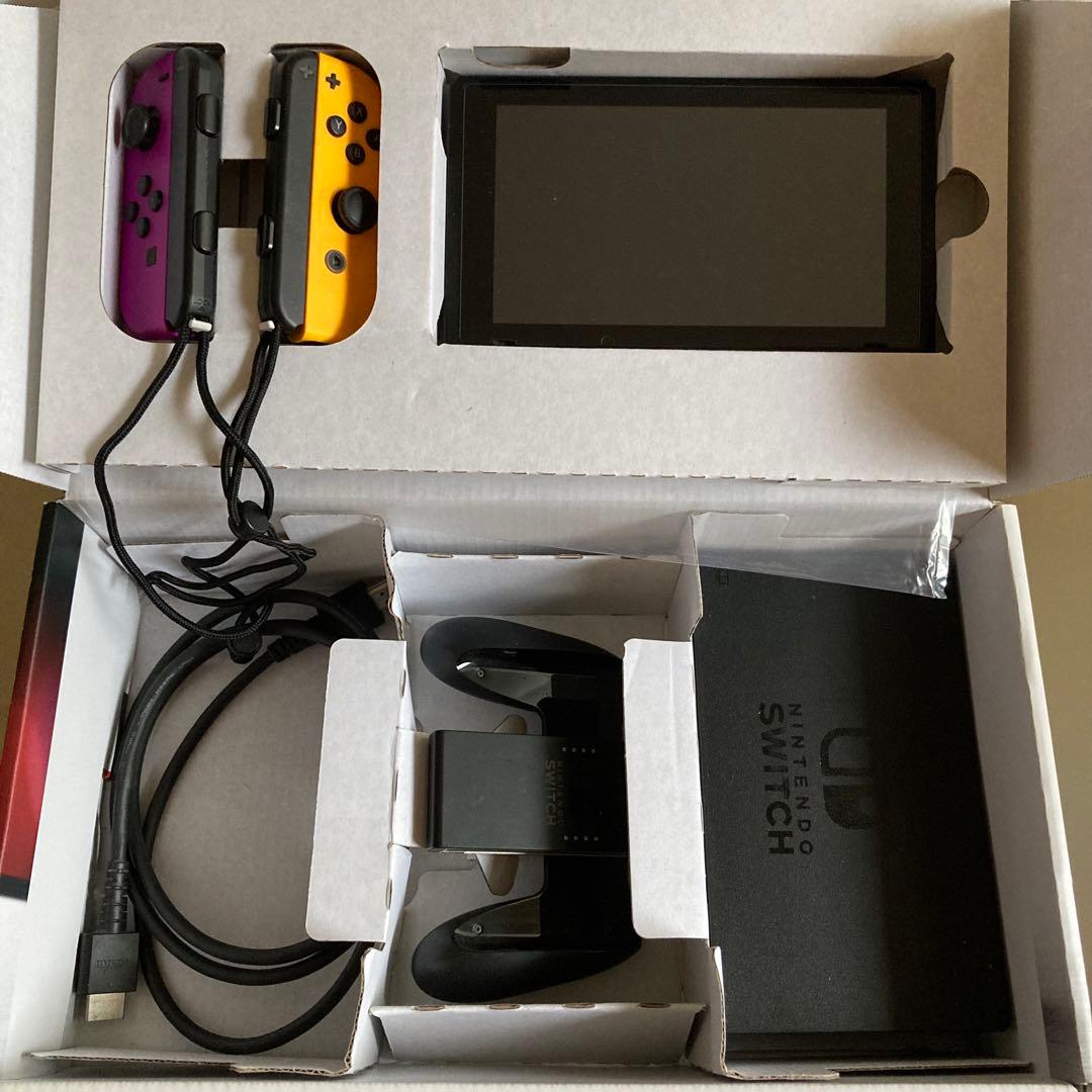 任天堂スイッチSwitch本体×ジョイコンネオンパープルオレンジ送料無料