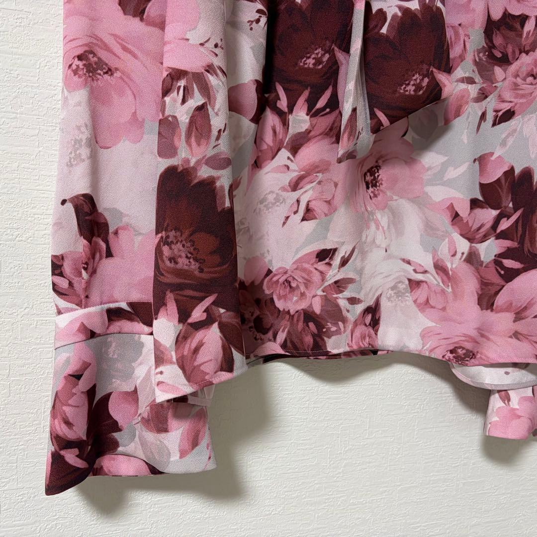 PINKY&DIANNE ピオニープリントボウタイリボンブラウス