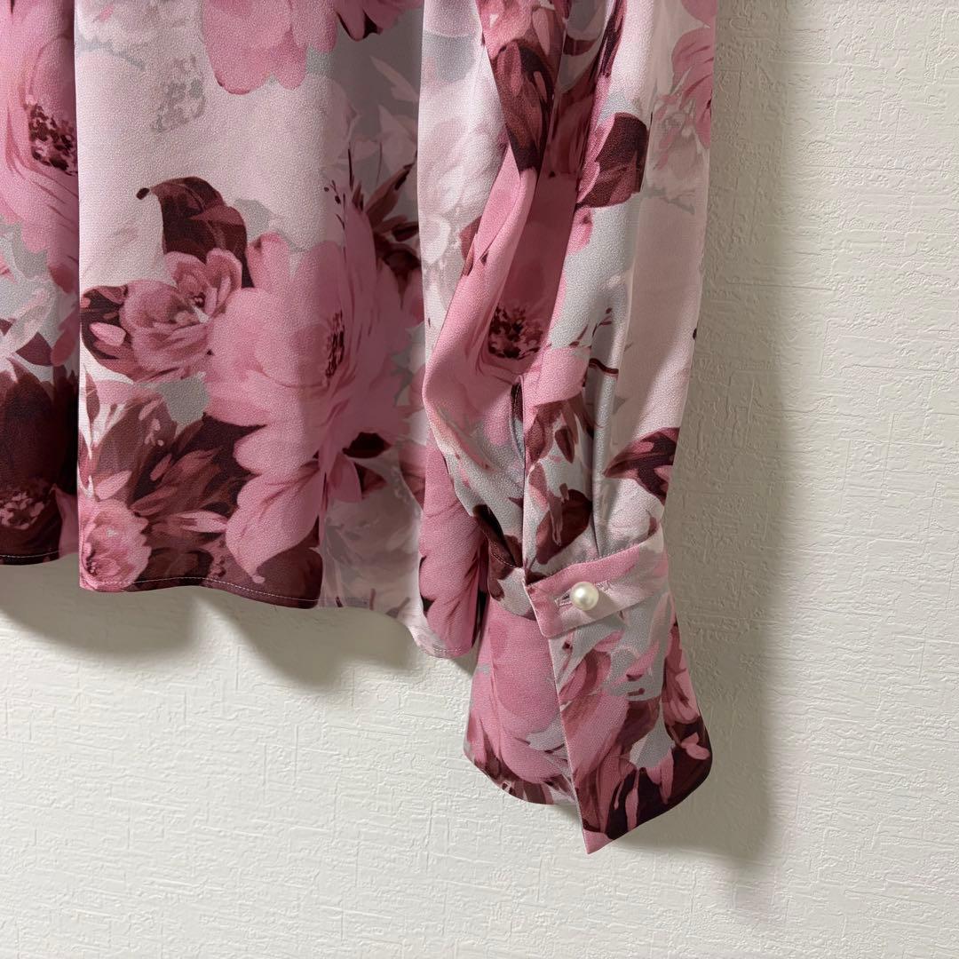 PINKY&DIANNE ピオニープリントボウタイリボンブラウス